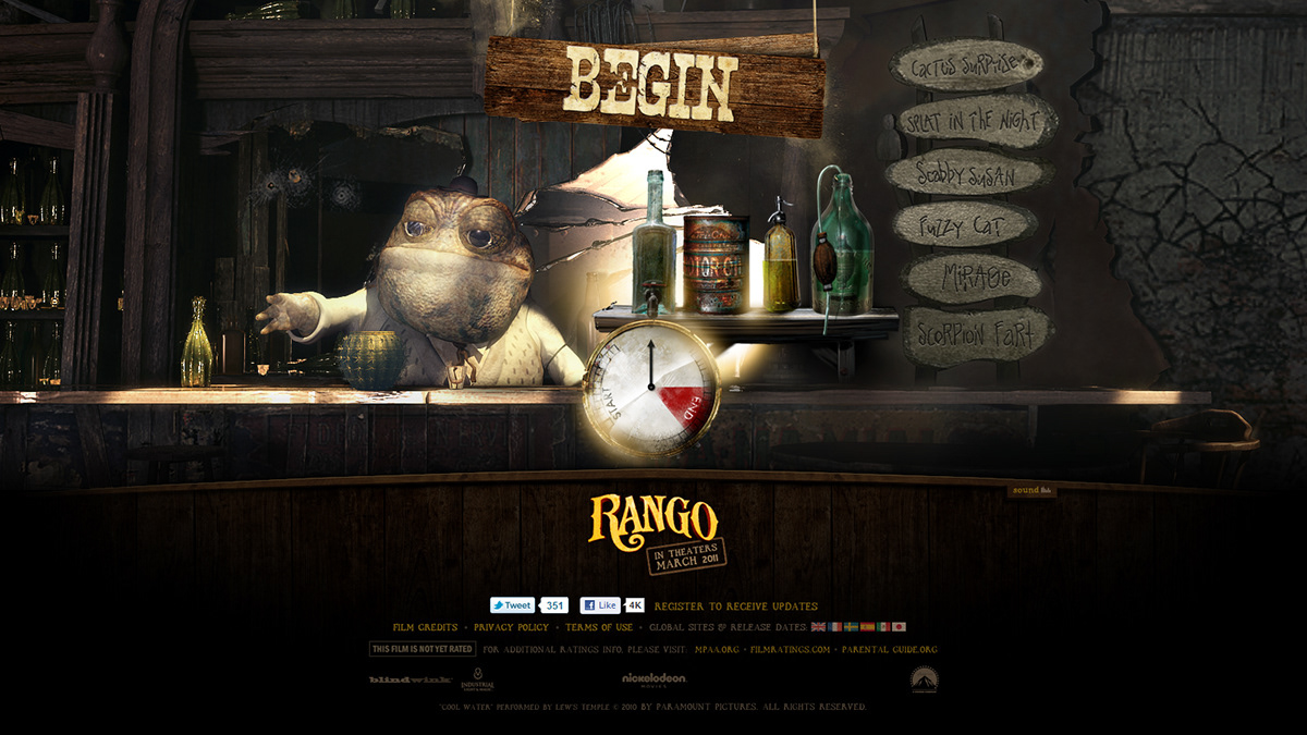 Rango Paramount Pictures Paramount movie websites Games