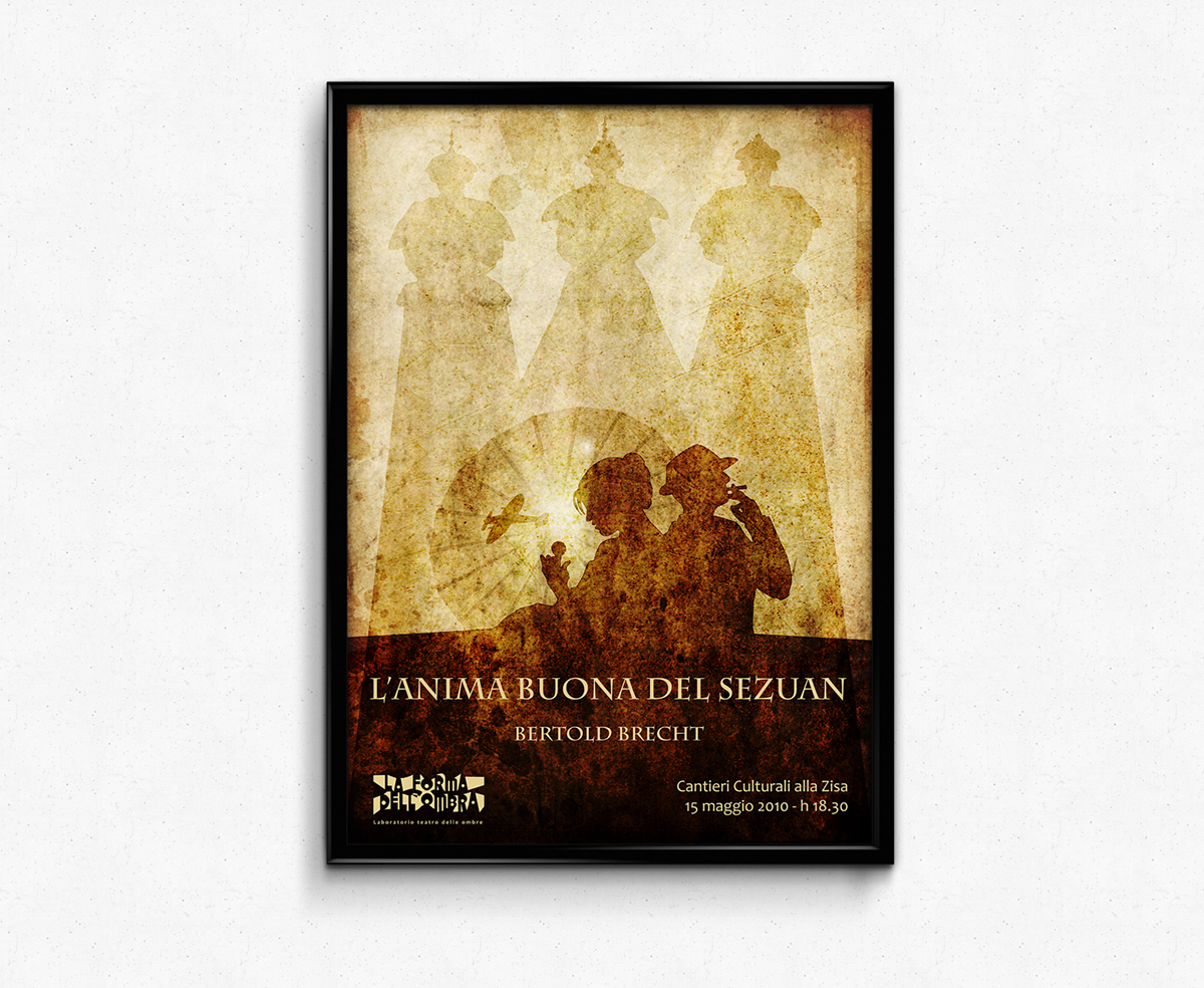 poster shadow theatre graphics locandina anima del sezuan