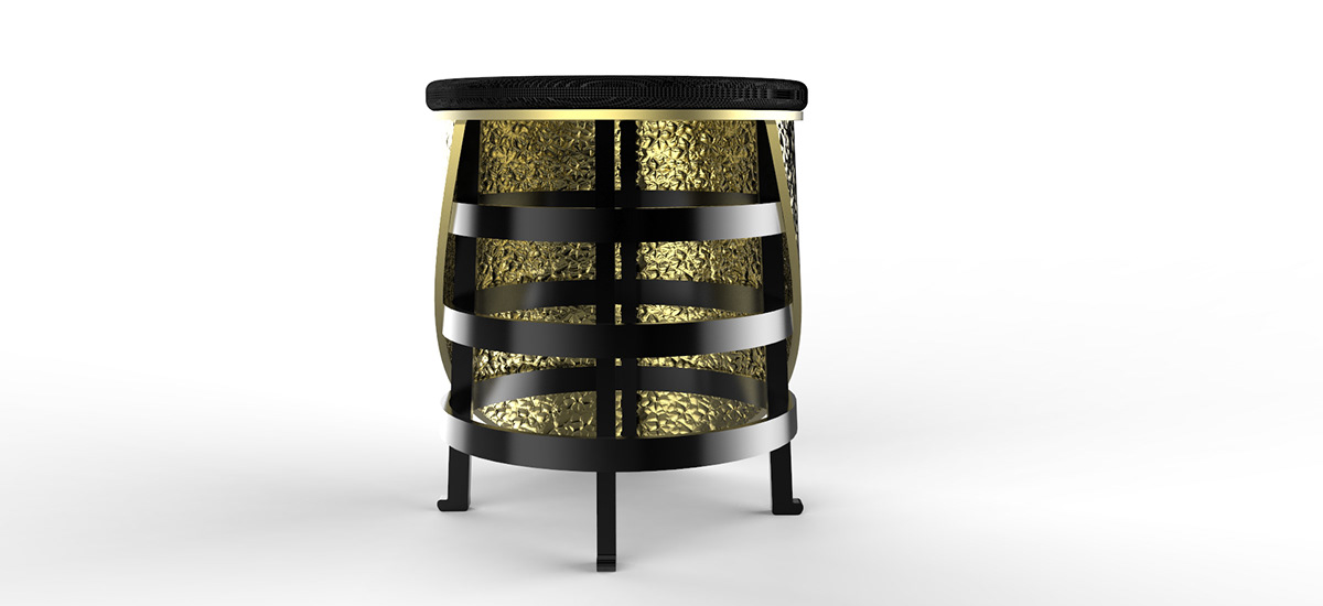 stool luxury koket steel brass golden furniture product