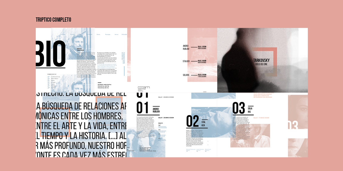ciclo de cine Gabriele tarkovsky tipography Fotografia cards postales movie graphic design  design