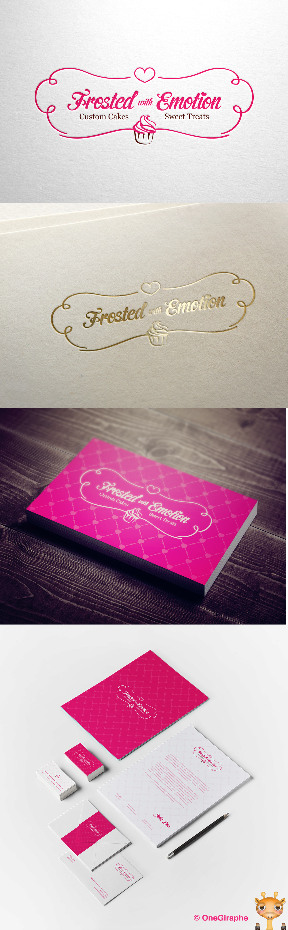 cake cupcake bake bakery sweet cute logo pink design graphic brand identity shop woman girly