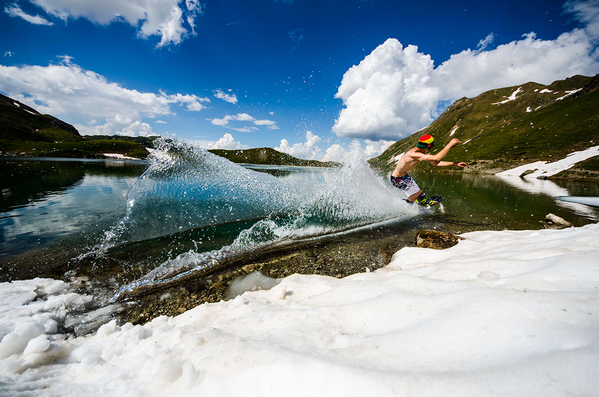 summer snowboard photosession Switzerland alps
