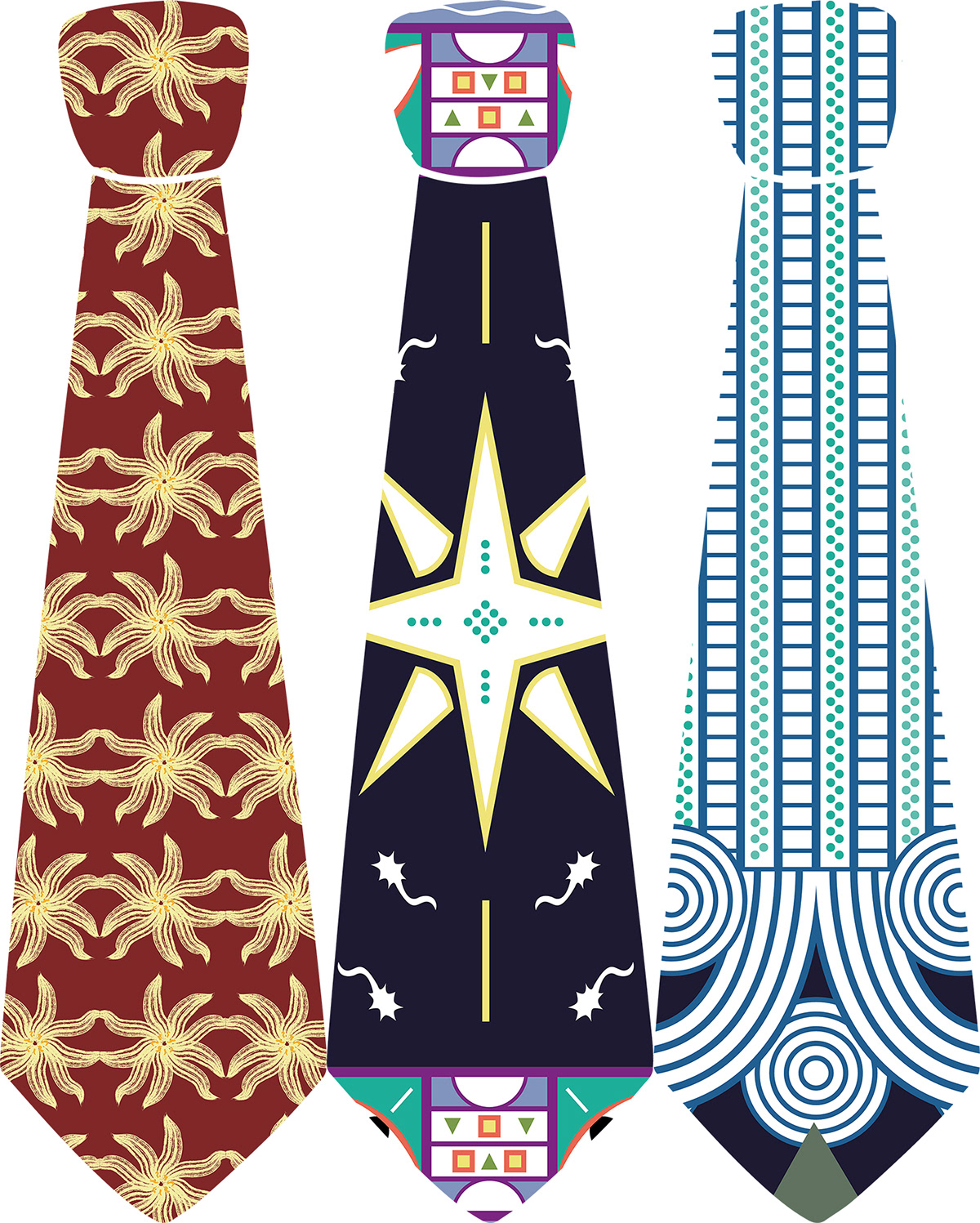 universal industries scarves Patterns ethiopia bold Colourful  Duty Free Pattern Work Daniel Bevis TIES print
