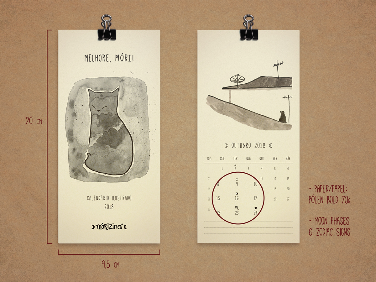 Zine  calendar ILLUSTRATION  Ilustração calendario cats illustrated Cat agenda planner