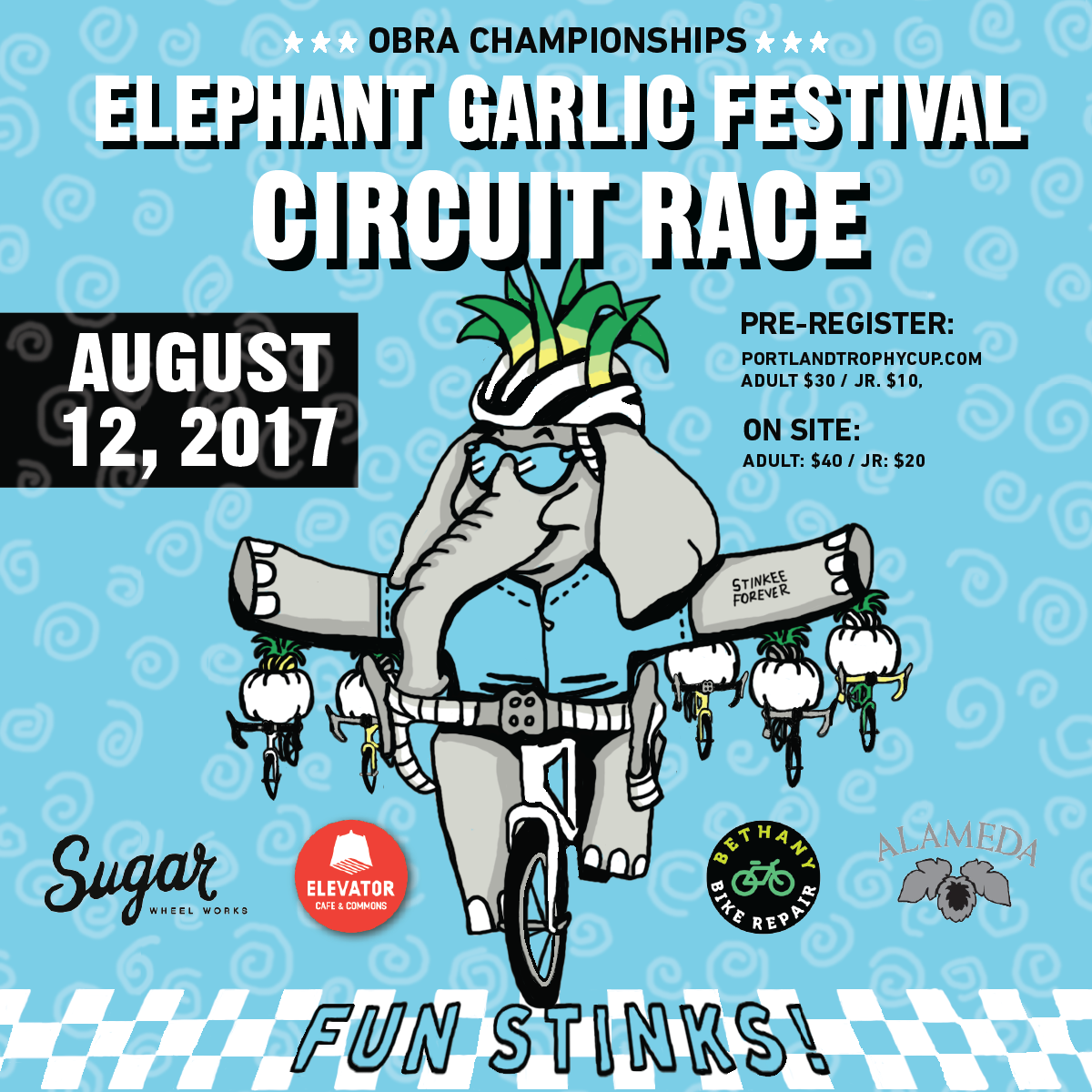 Poster Design Bicycles bike poster elephant Elephant Garlic race
