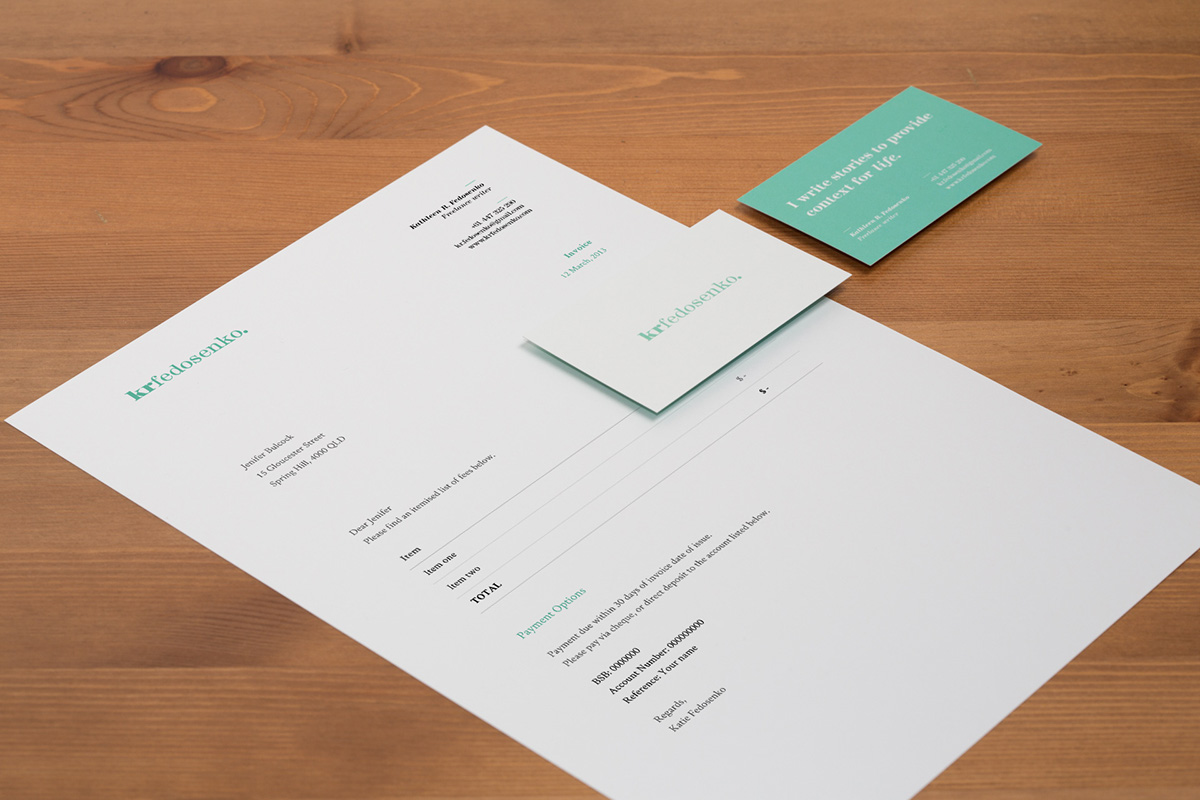 logo Logotype green grey instagram Web Website Business Cards Stationery invoice letterhead Stationery suite