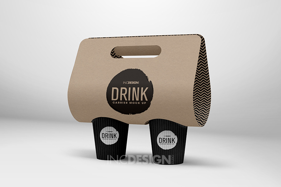Mock Up Template: Coffee Carrier Take out Packaging on Behance