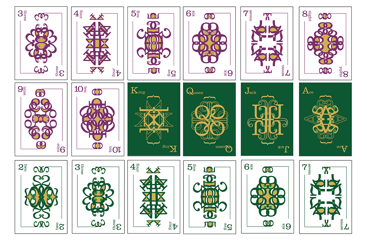 cards Clarendon Typeface jewels royal rich deck