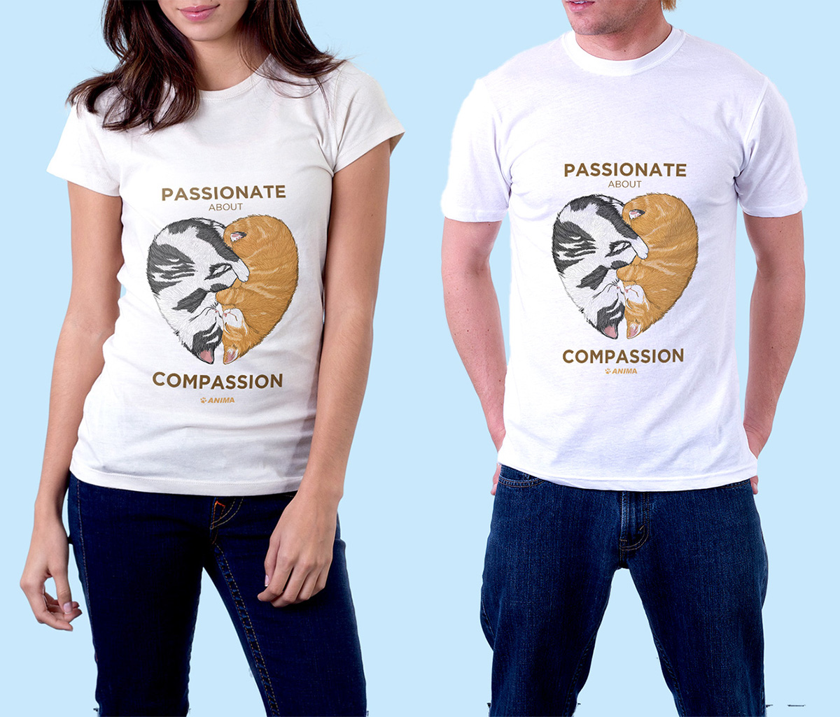 tshirt t-shirt canvas bag design illustrations FOX kittens compassion fur free animal welfare