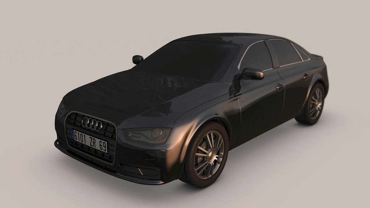 Audi a4 car modeling 3d modeling sport Vehicle Maya wirefame seb dus sebastien dusart voiture