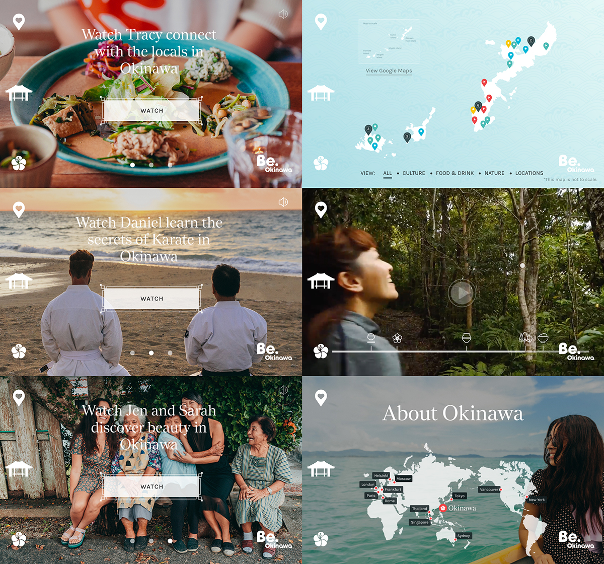 Adobe Portfolio tourism Okinawa japan Island water campaign motion design animation  interaction