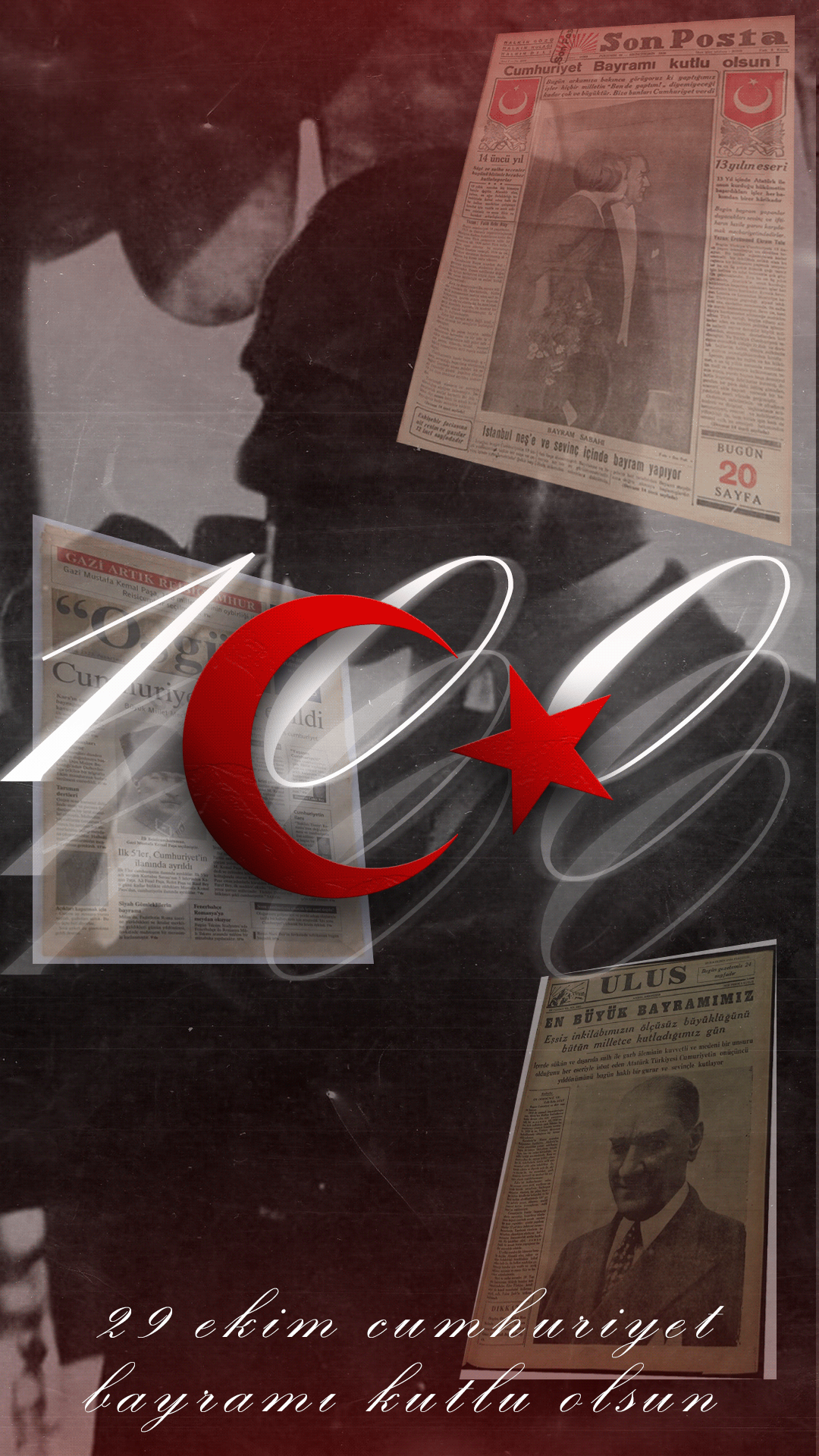 Turkey Turkiye tasarım türkiye 100th Anniversary newspaper news Newspaper Ad photoshop Instagram Post social media