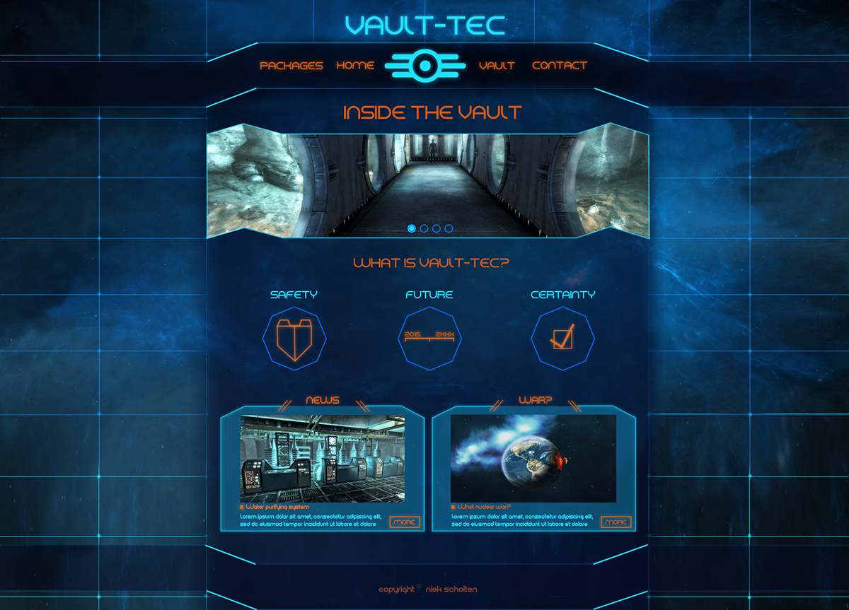 fallout Vault-tec shelter nuclear War bunker safe blue sci-fi Technology advanced