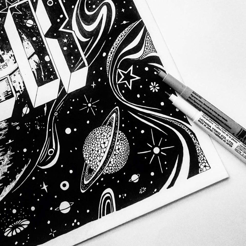 Starwars galaxy Space  cosmic ink blackink lettering typedesign typography   letters