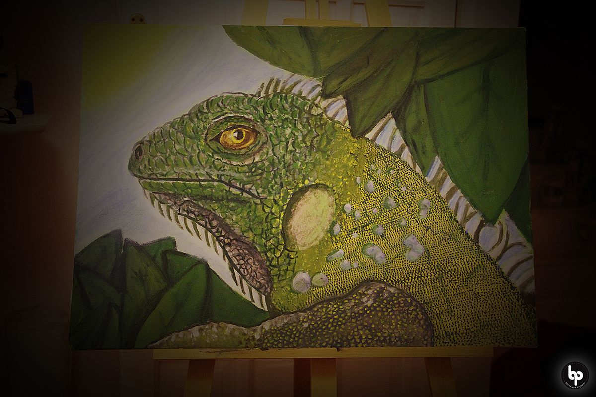 iguana animal Nature oilpainting oil paint canvas carandache point Expression Style