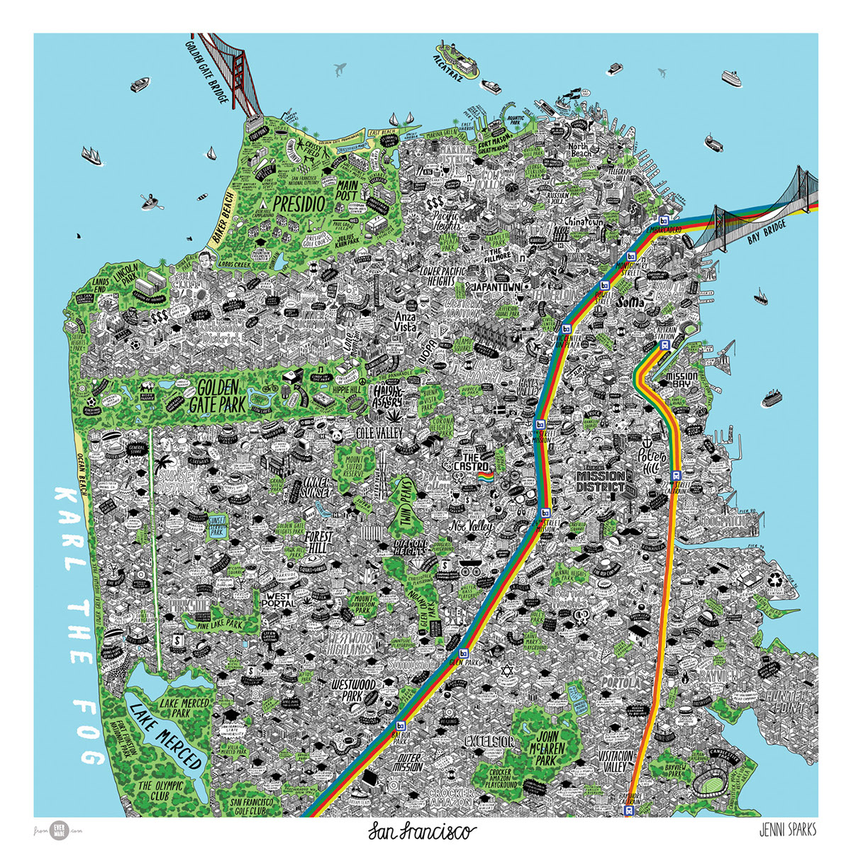 cartography san francisco maps city
