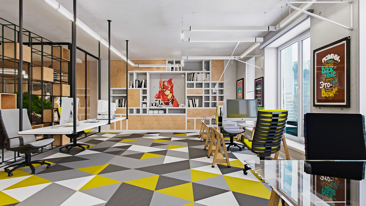 3ds max corona render  shulga NSK Interior Office design marvel dc