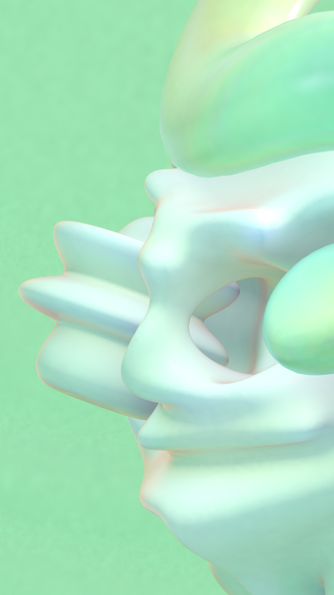 abstract c4d design 3D Render background phone shape iridescent