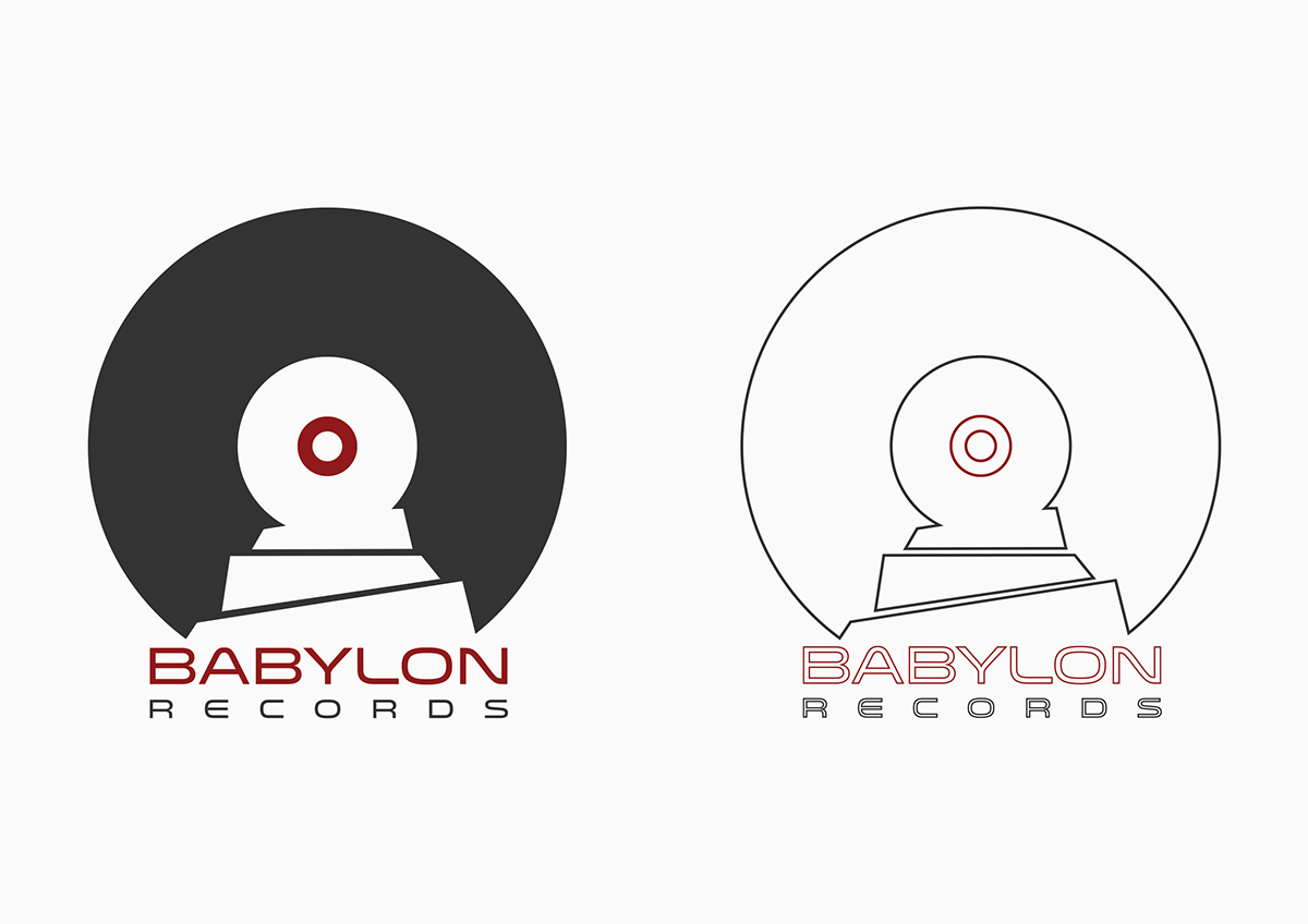 logo brand marchio Records Project music store babylon vinyl torre babele tower disco music industry recording Logo Design
