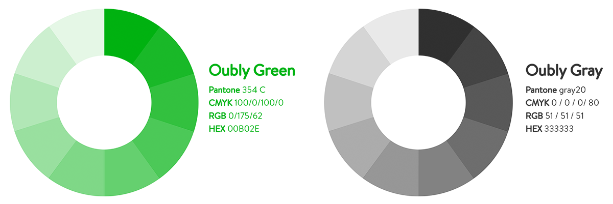Oubly creative green brand Stationery stationery design card cards logo idea cool office