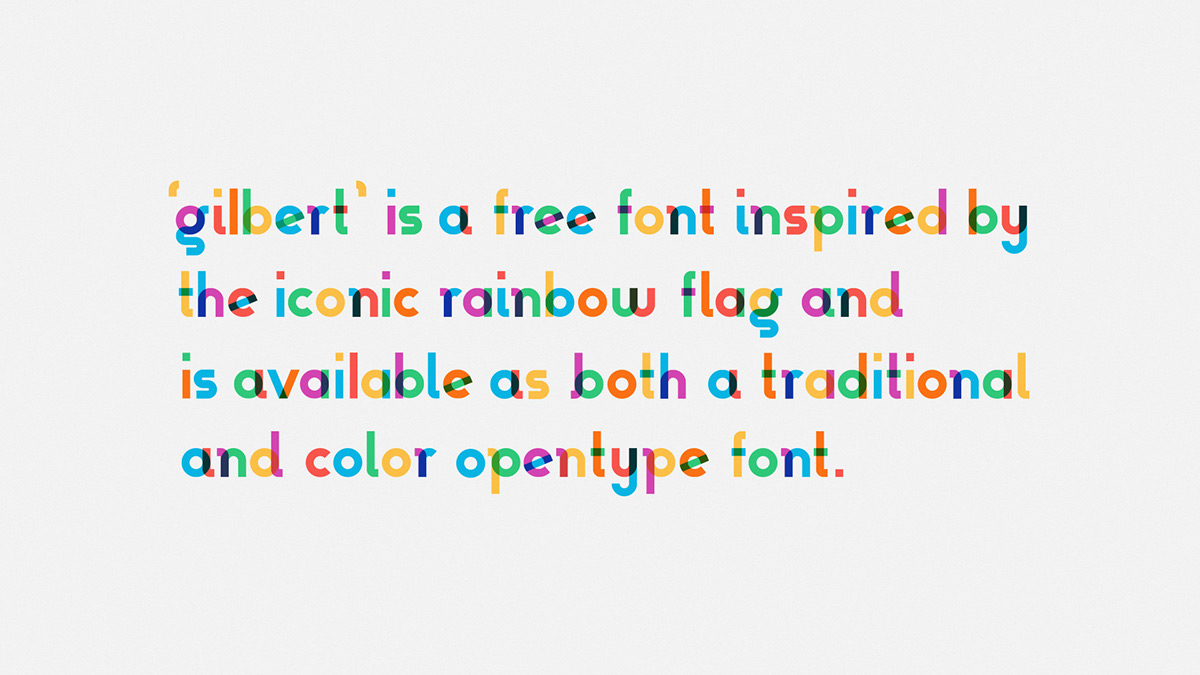 color font typography   chromatic LGBT Free font Opentype catapulted