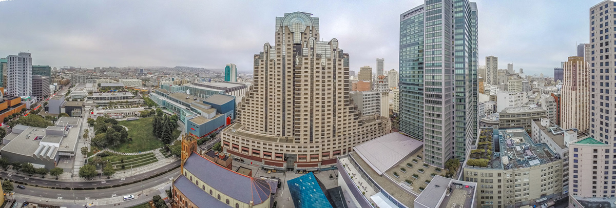 Aerial downtown city san francisco quadcopter gopro lightroom photoshop Composite panorama