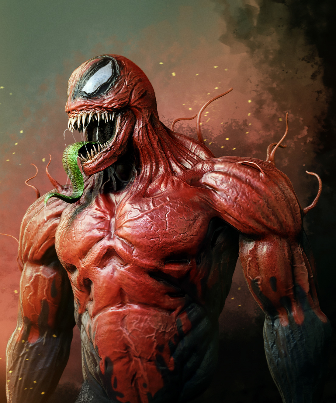 3D artwork CGI Digital Art  photoshop sculpting  symbiote toxin visualization Zbrush