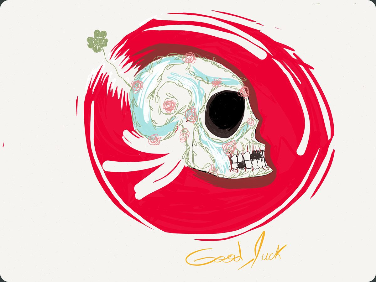 draw art skull dead shamrock calaca