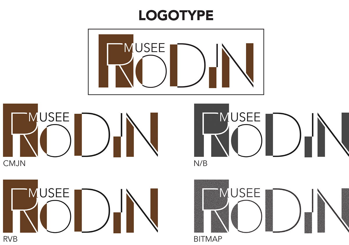 Logotype rodin museum typo typographic
