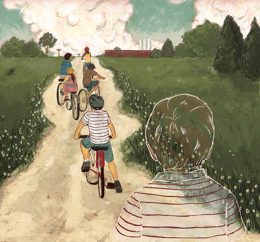 Editorial Illustration autism children Bicycle Landscape