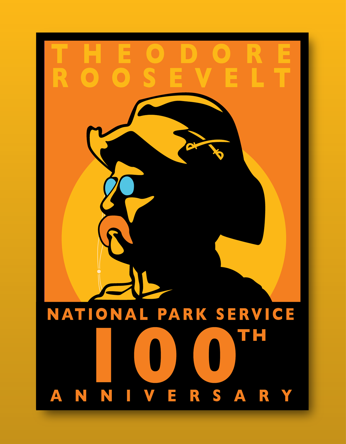 National Parks Service Digital Art  ILLUSTRATION  Theodore Roosevelt smokey bear Woodrow Wilson