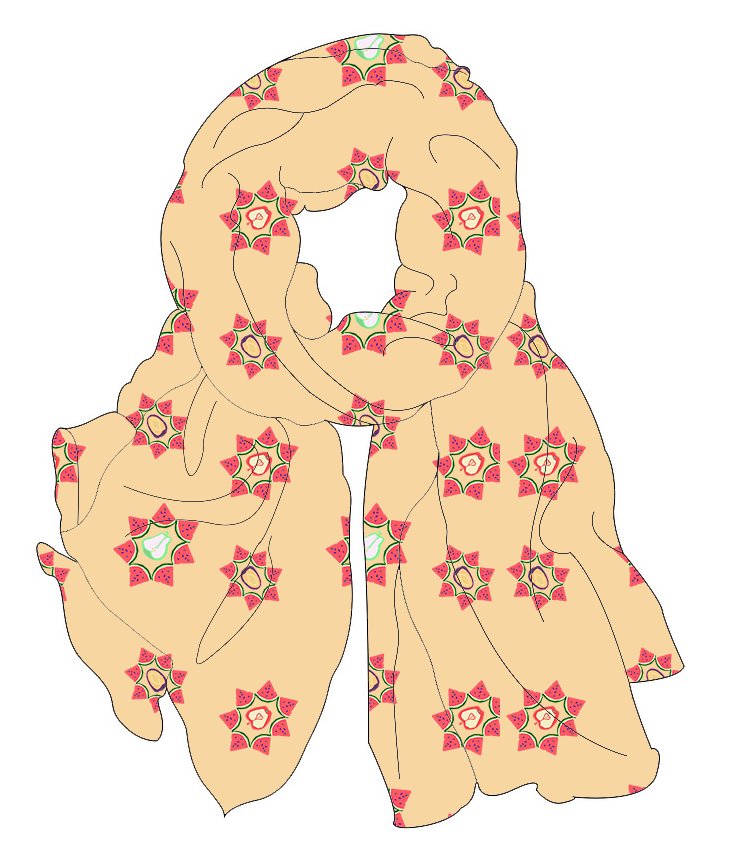 whimsical surface design products scarves dresses weather medusa Candy