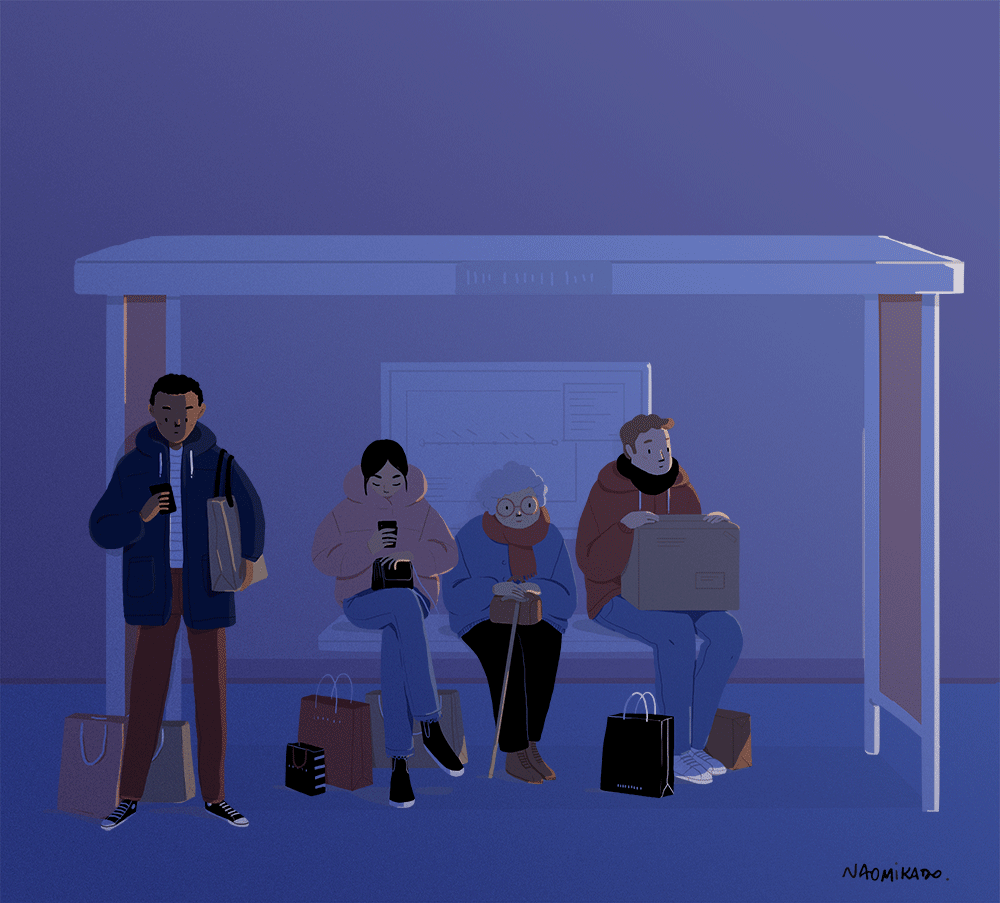 Bus stop on Behance