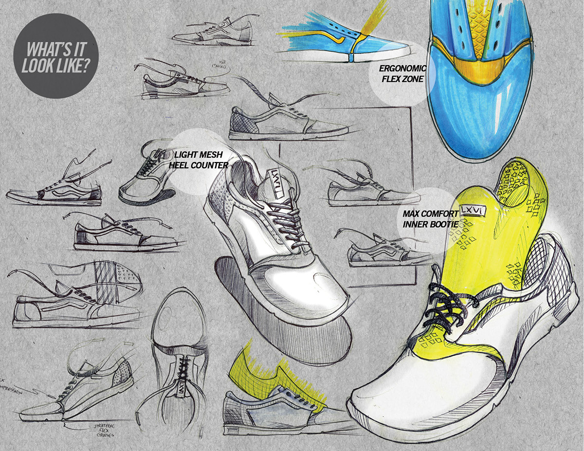 footwear Vans shoe sneaker design photoshop Render tech product industrial Illustrator research personal