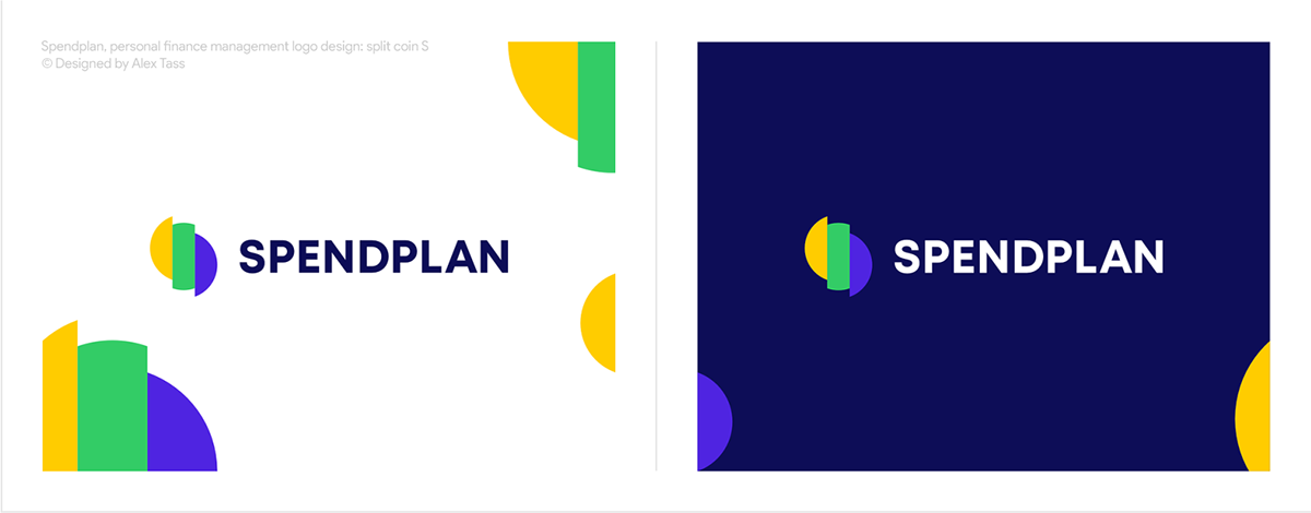 Spendplan, personal finance management logo design split coin S by Alex Tass
