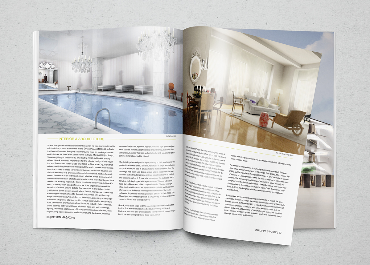 Magazine design Philippe Starck magazine layout
