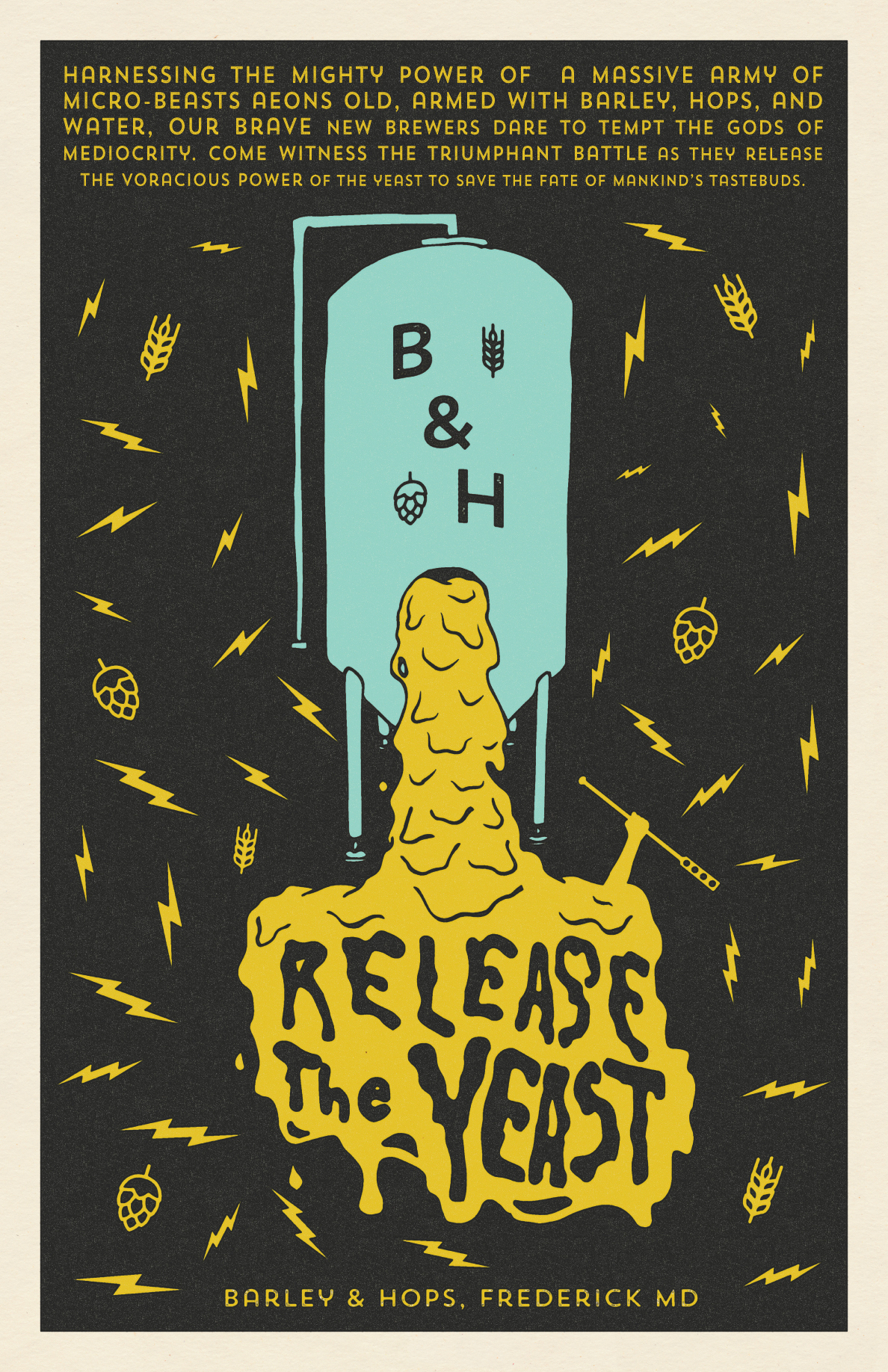 yeast beer craft beer gig poster brewery brewing