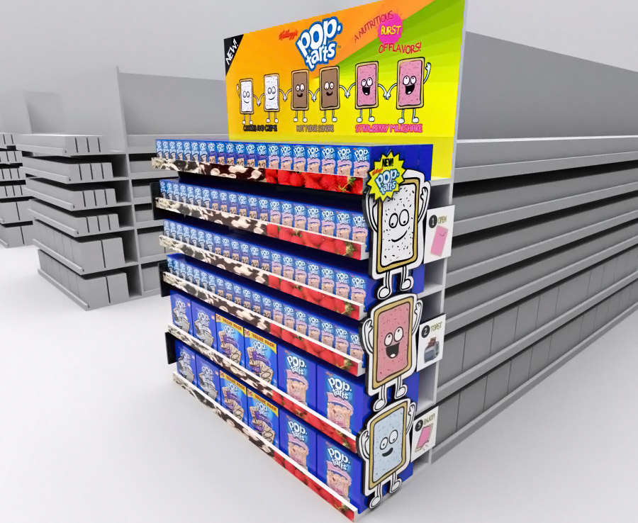 pop tarts in-store display merchandising module merchandise Display Food  Grocery Render store Shopping brand