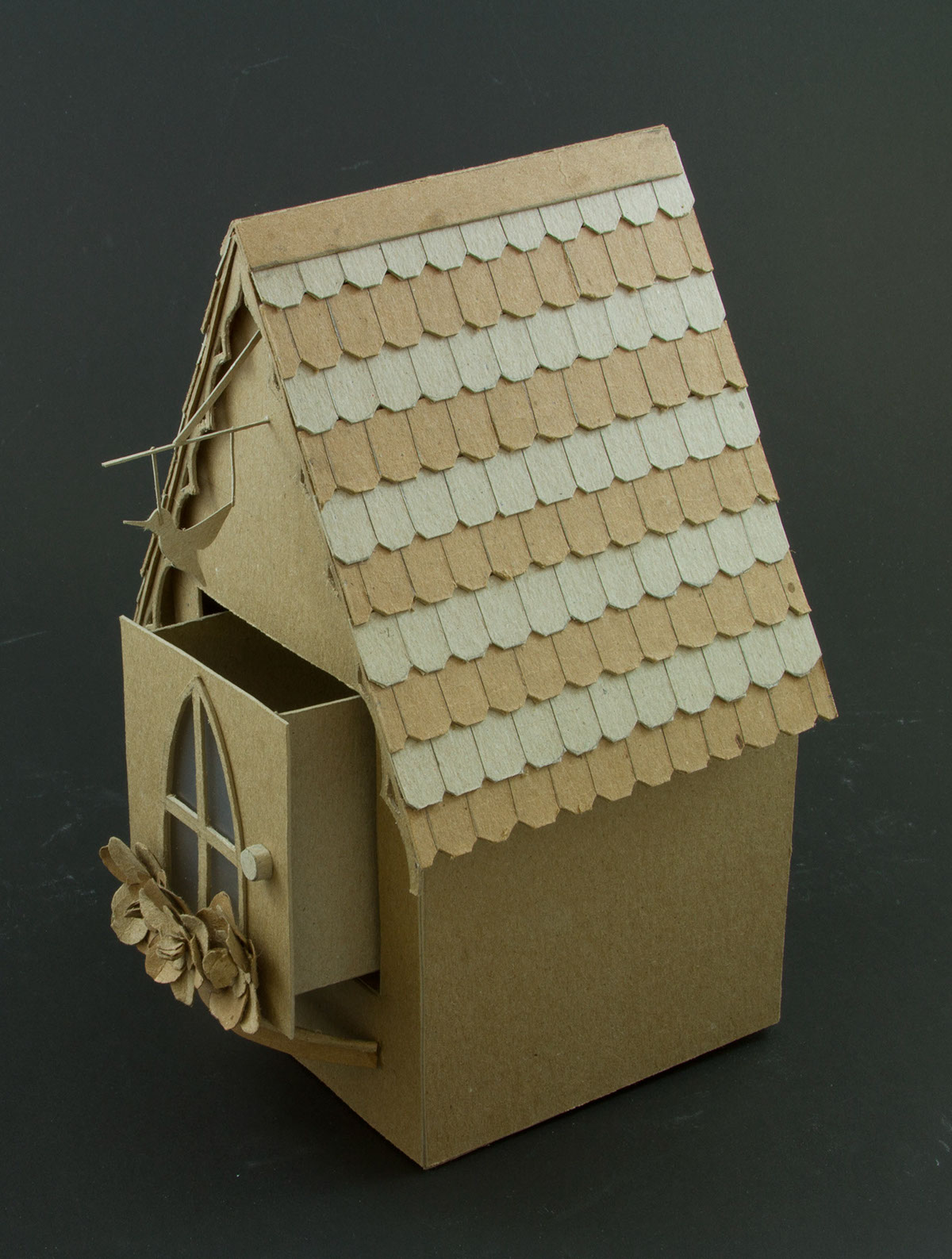chipboard model bird feeder