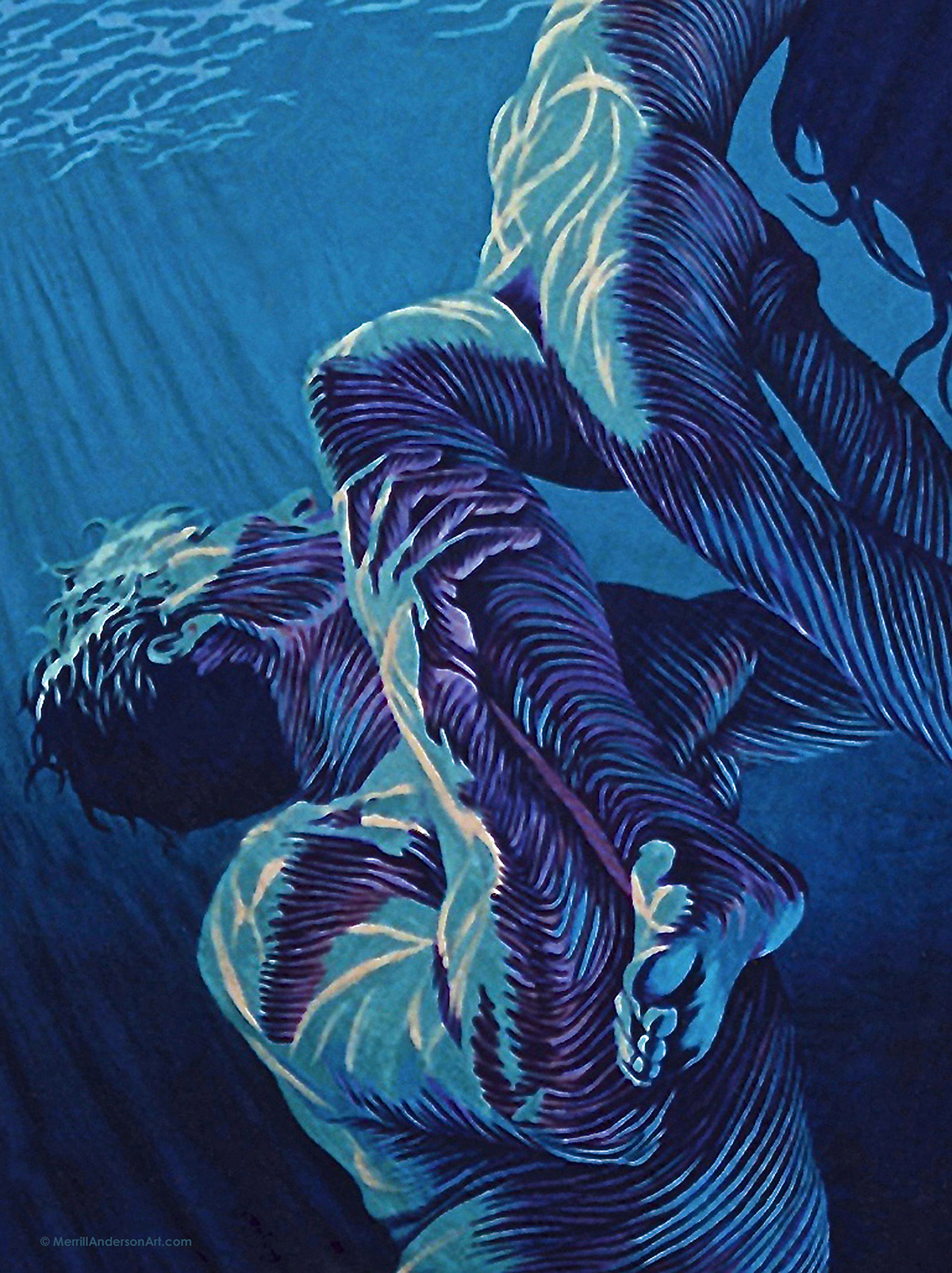 Adobe Portfolio large scale paintings swimming tropics