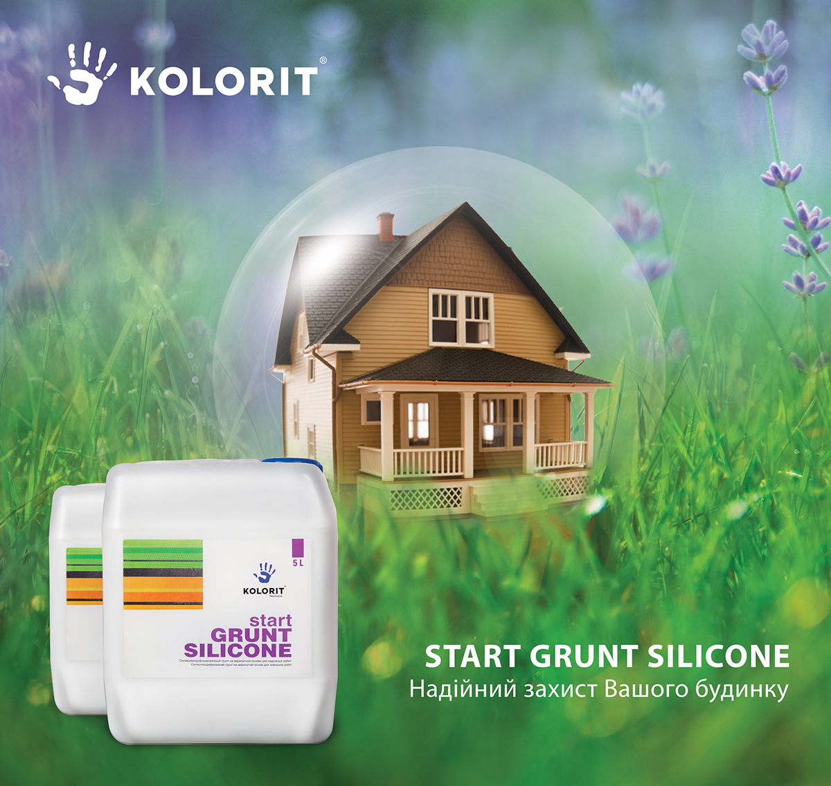 ad primer grunt kolorit silicone Creative Ad paint house protective power advertisemant media lavender protection paint company eco