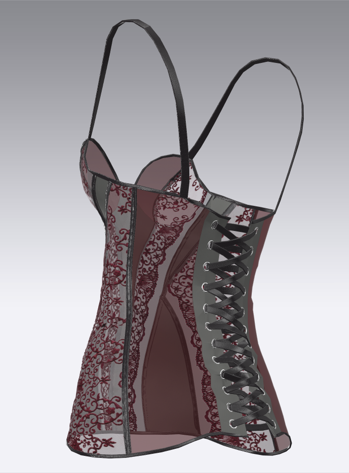 3d design 3d modeling 3DDesign bustier Clo3d corset Fashion Designer fashion intern intimate apparel Lingerie Design