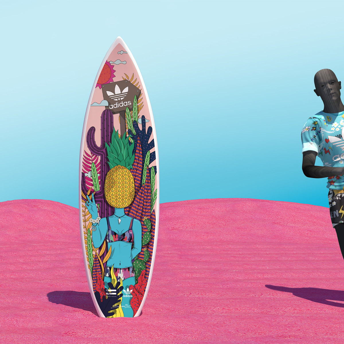 adidas adidas originals pharrell williams Pharrell pink beach branding  launch vr Virtual reality 360 video