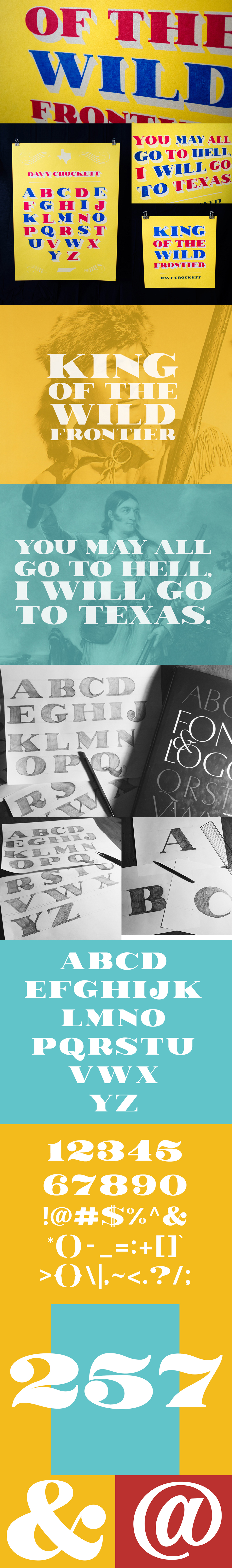 hand lettering type font design davy Crockett alamo