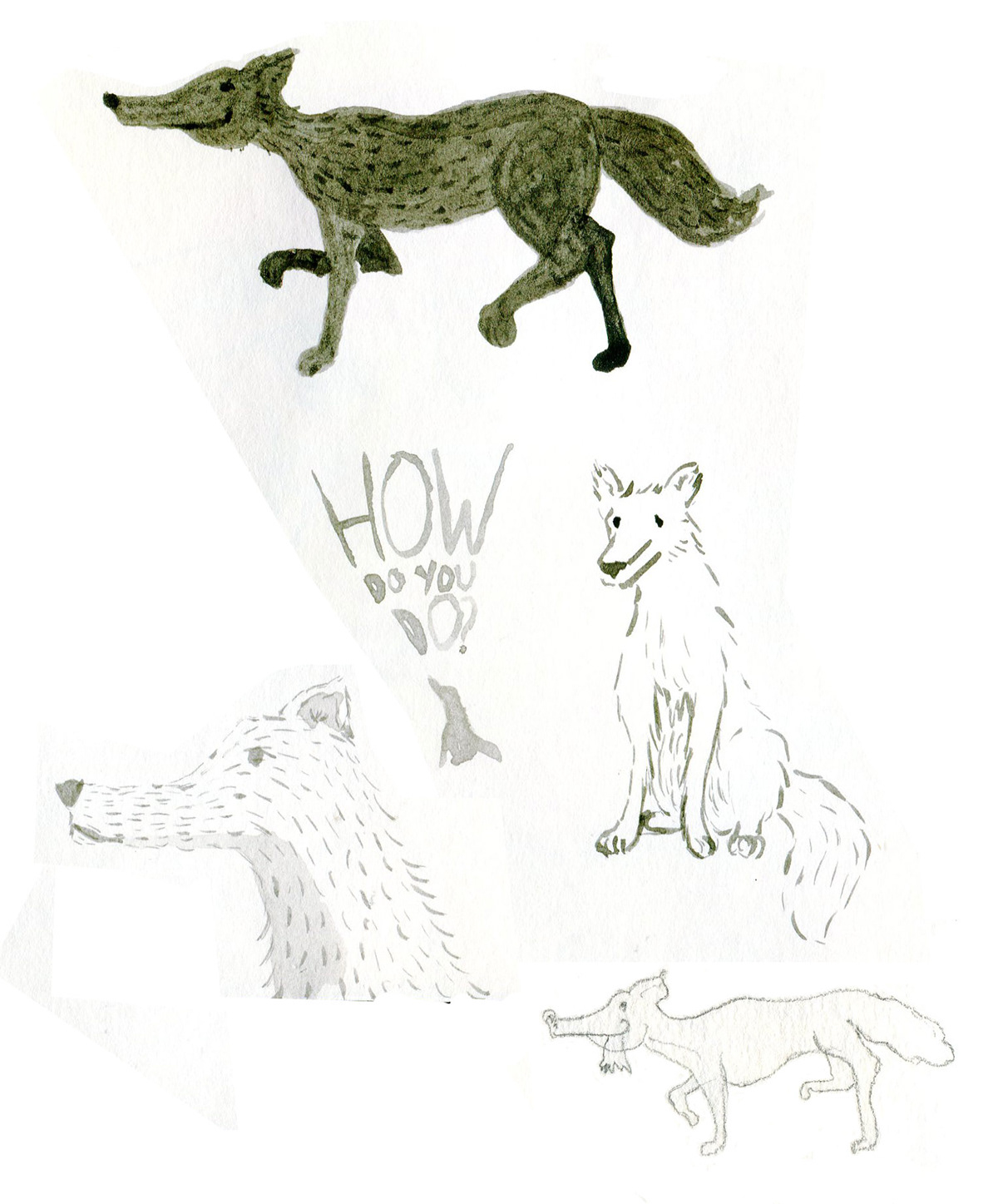sketch animal people flapper dog Wrestler wolf glasses