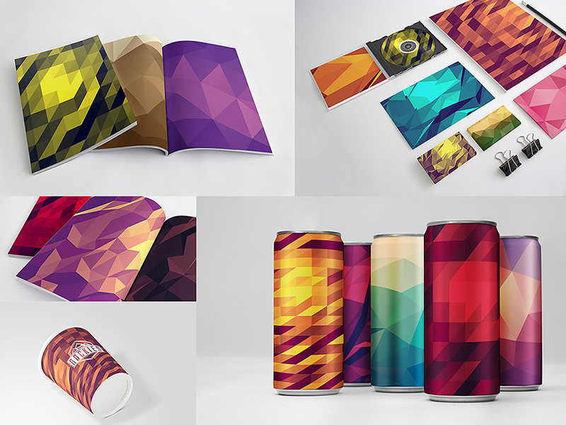 polygon backgrounds mosaic vector pattern origami  showcase geometric Illustrator photoshop colorful Creative Design creativemarket Triangles abstract