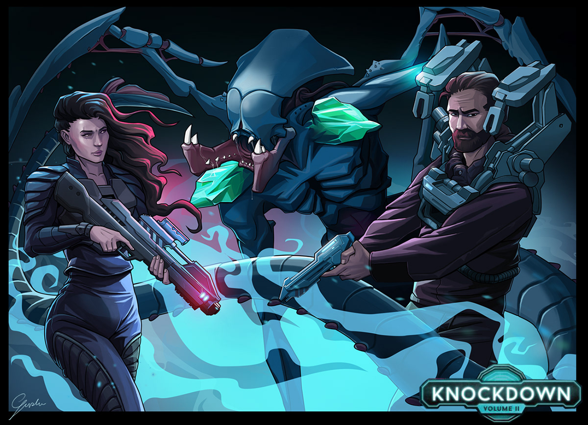 Nemesis Awaken Realms sci-fi knockdown digital painting photoshop board game game