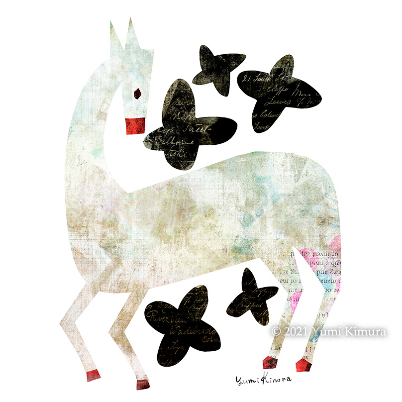 artwork digital illustration horse japanese style Retro