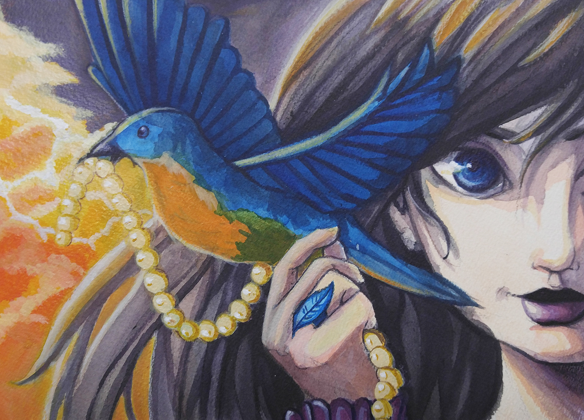 BlueBird girls art acrylics idealism Fun Art