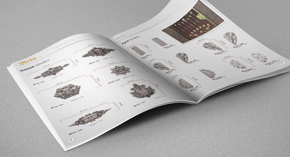 Arte metal Ferforje katalog tasarımı
